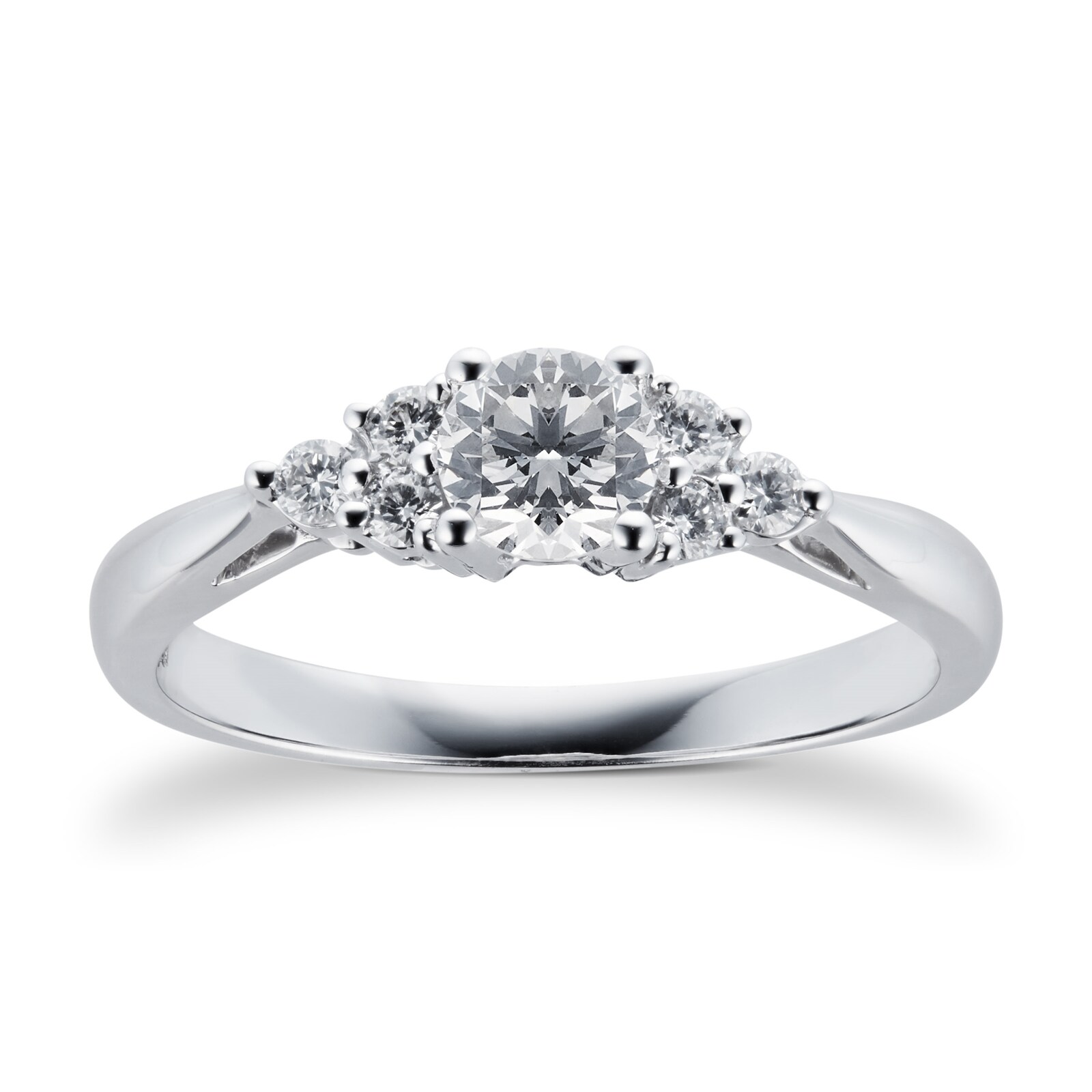 Goldsmiths 18ct White Gold 0.50cttw Goldsmiths Brightest Diamond Trefoil Engagement Ring