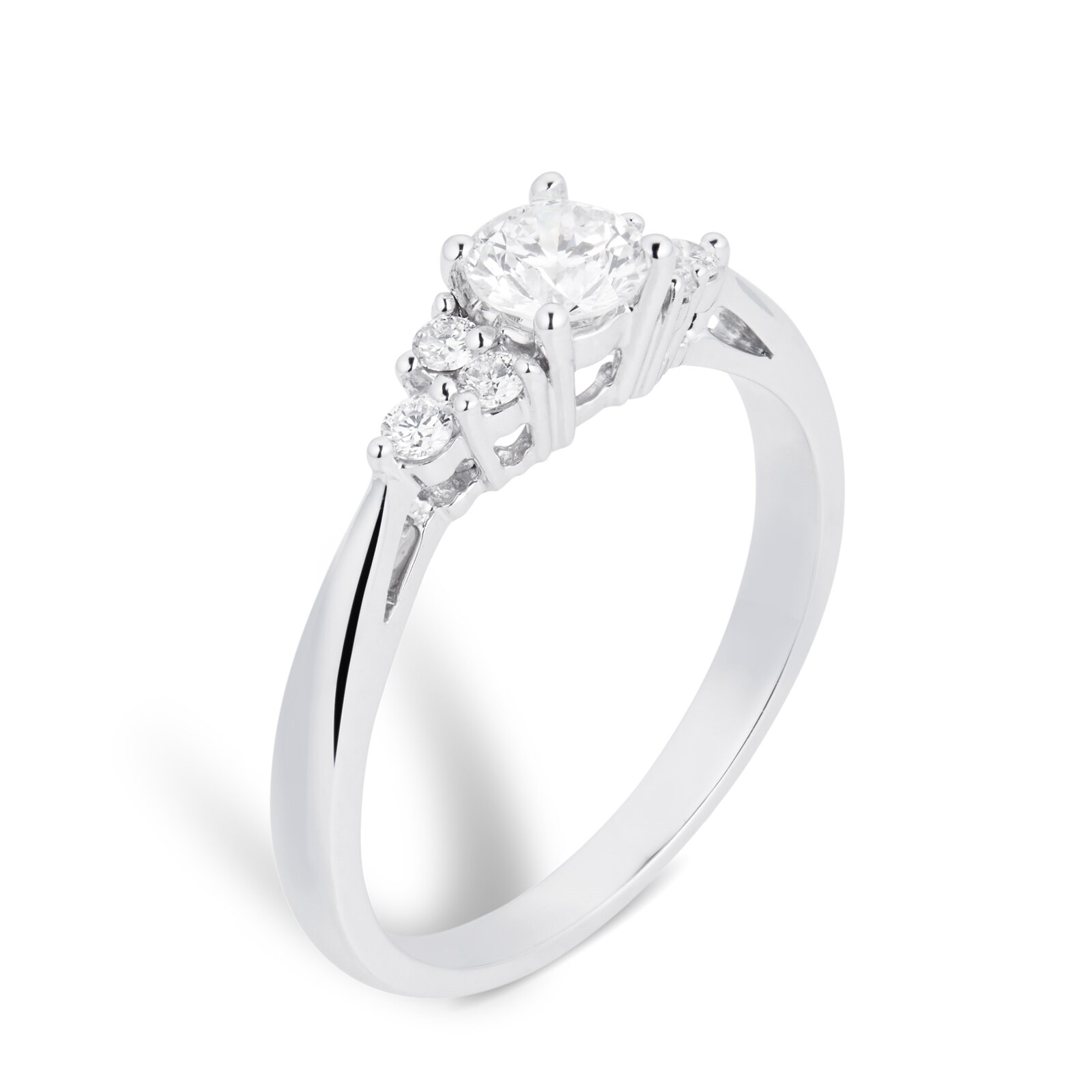 Goldsmiths 18ct White Gold 0.50cttw Goldsmiths Brightest Diamond Trefoil Engagement Ring