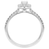 Goldsmiths Platinum 0.60cttw Diamond Oval Cut Halo Engagement Ring