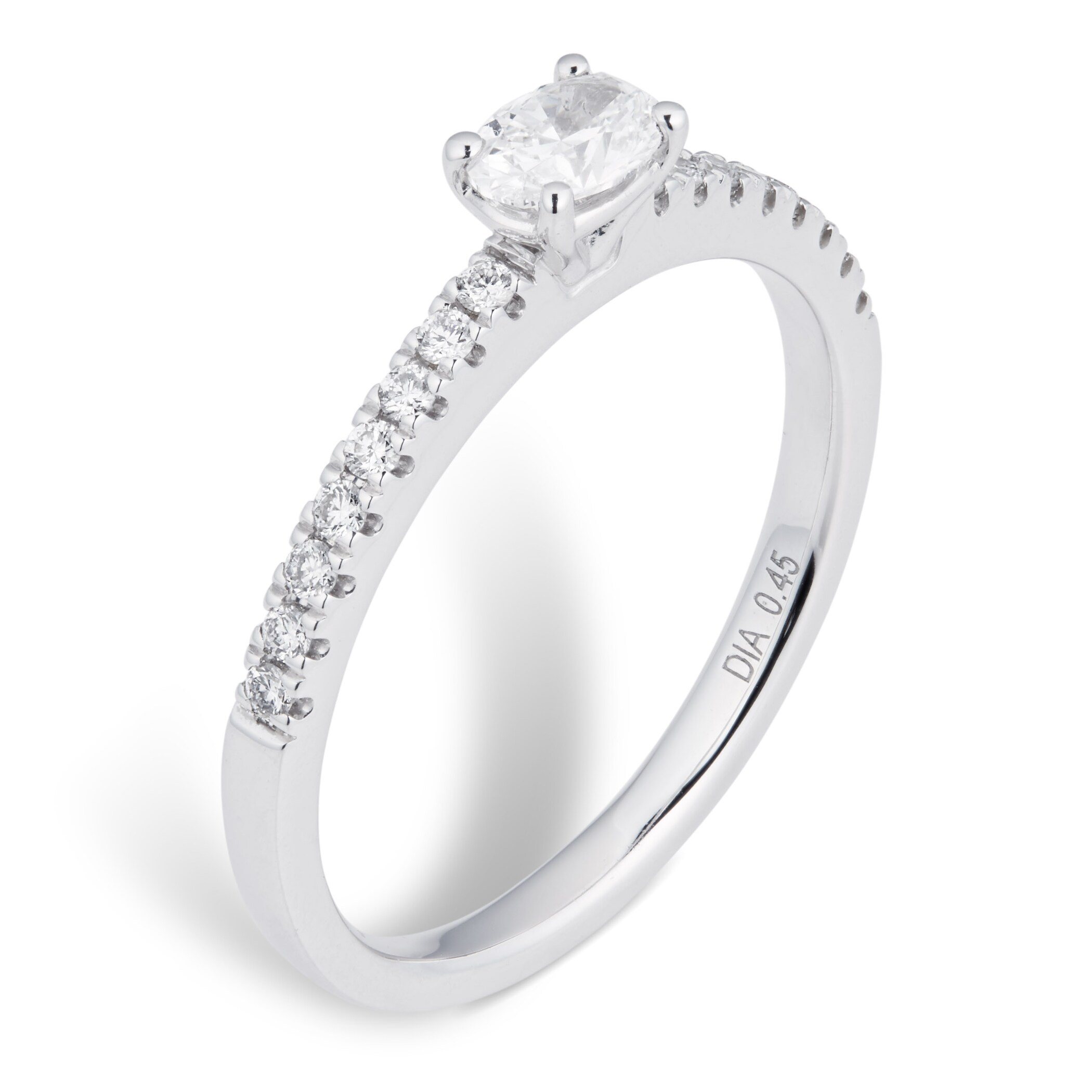 Goldsmiths 9ct White Gold 0.45cttw Diamond Oval Cut Engagement Ring Goldsmiths 9ct White Gold 0.45cttw Diamond Oval Cut Engagement Ring