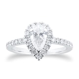 Goldsmiths Platinum 0.80cttw Diamond Pear Cut Halo Engagement Ring