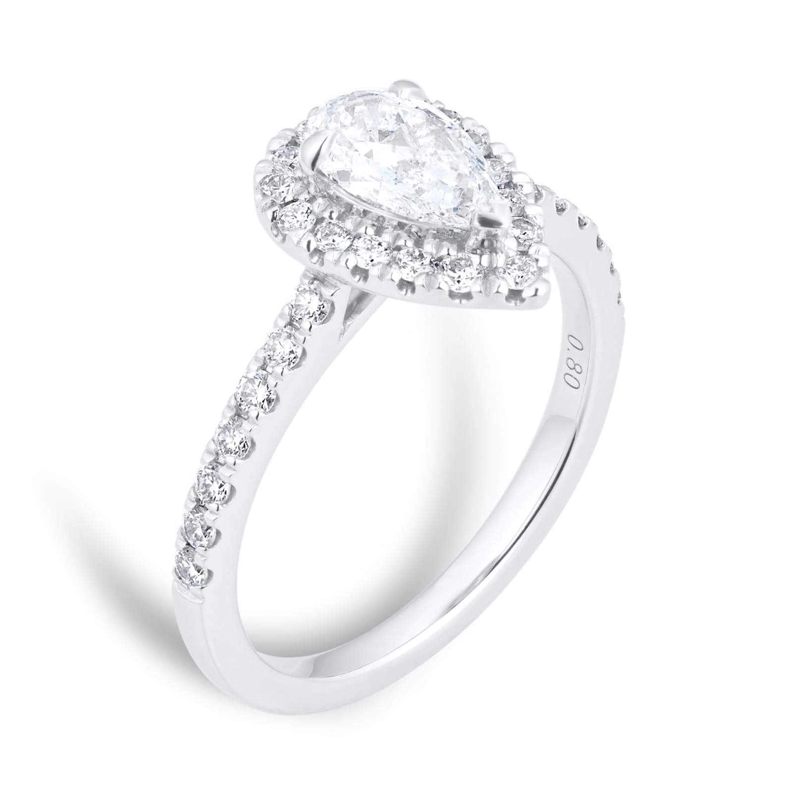 Goldsmiths Platinum 0.80cttw Diamond Pear Cut Halo Engagement Ring Goldsmiths Platinum 0.80cttw Diamond Pear Cut Halo Engagement Ring