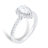 Goldsmiths Platinum 0.80cttw Diamond Pear Cut Halo Engagement Ring