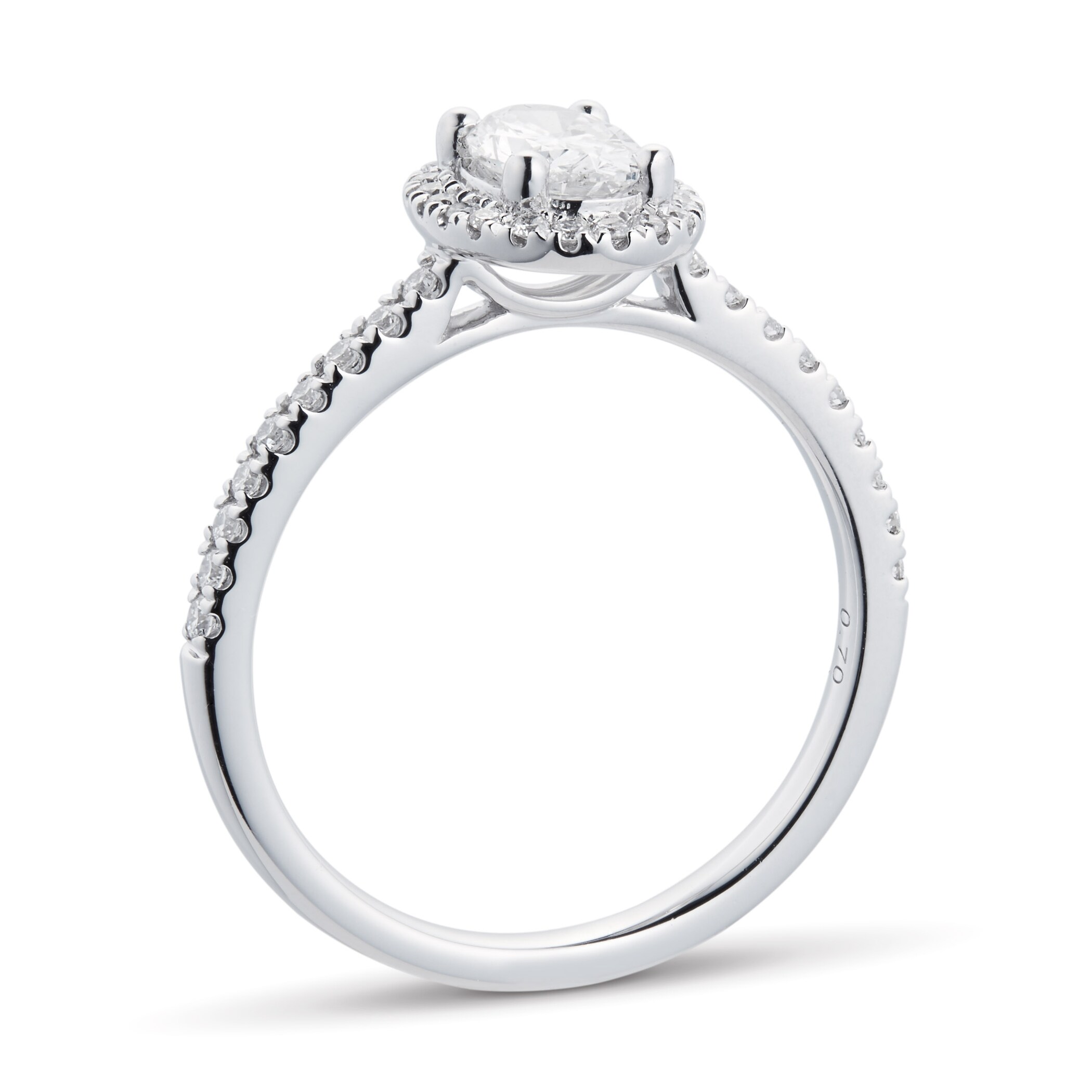 Goldsmiths Platinum 0.74cttw Diamond Oval Halo Engagement Ring