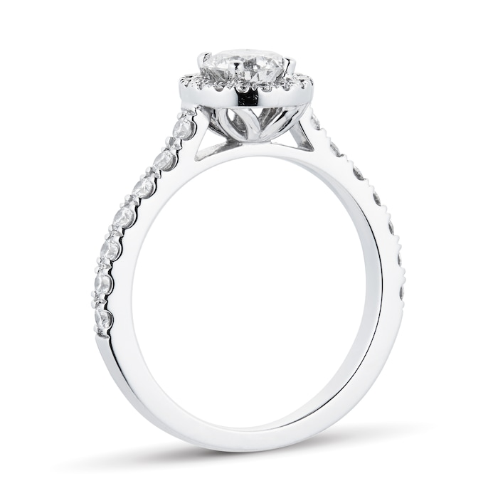 Goldsmiths 18ct White Gold 1.00cttw Goldsmiths Brightest Diamond Halo Engagement Ring
