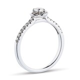 Goldsmiths 9ct White Gold 0.40cttw Diamond Flower Halo Ring - Ring Size M
