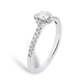 Goldsmiths 9ct White Gold 0.40cttw Diamond Flower Halo Ring - Ring Size P