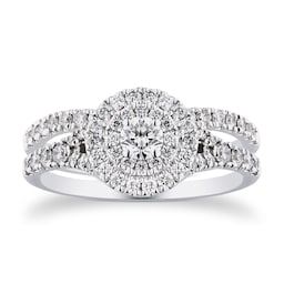 06018384 - 18ct White Gold 1.00cttw Round Bridal Set