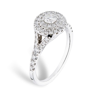 Goldsmiths 18ct White Gold 1.00cttw Round Bridal Set