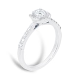 Goldsmiths 9ct White Gold 0.50cttw Diamond Flower Halo Ring - Ring Size M