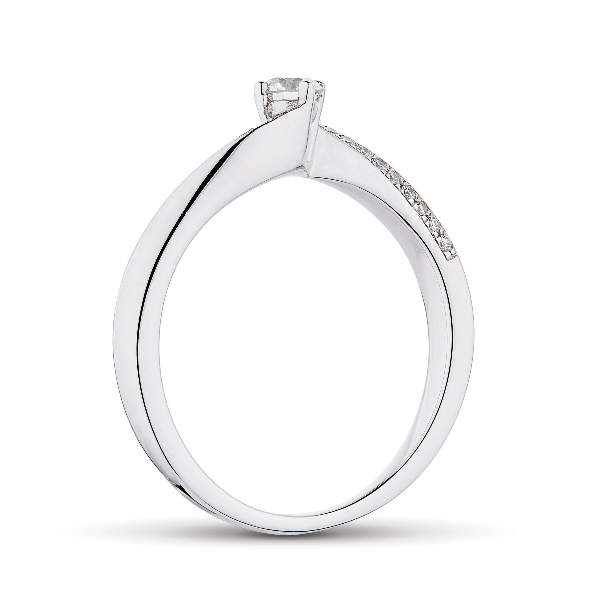 Goldsmiths 9ct White Gold 0.18cttw Diamond Twist Ring