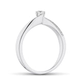 Goldsmiths 9ct White Gold 0.18cttw Diamond Twist Ring - Ring Size P