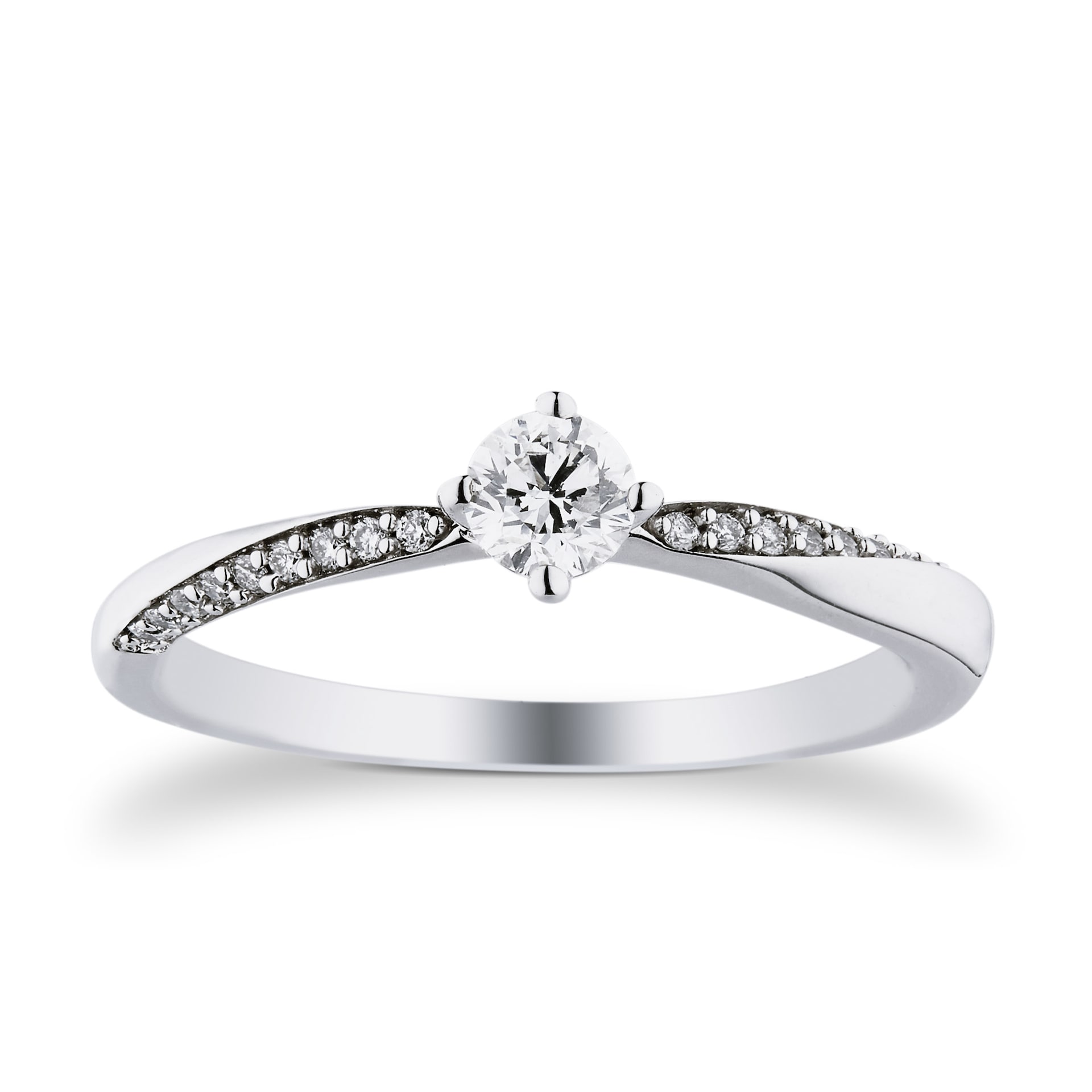 Goldsmiths 9ct White Gold 0.30cttw Diamond Twist Ring Goldsmiths 9ct White Gold 0.30cttw Diamond Twist Ring