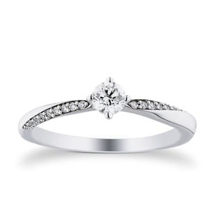 Goldsmiths 9ct White Gold 0.30cttw Diamond Twist Ring
