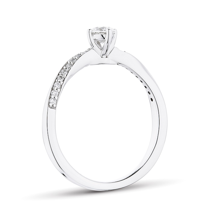 Goldsmiths 9ct White Gold 0.30cttw Diamond Twist Ring - Ring Size N