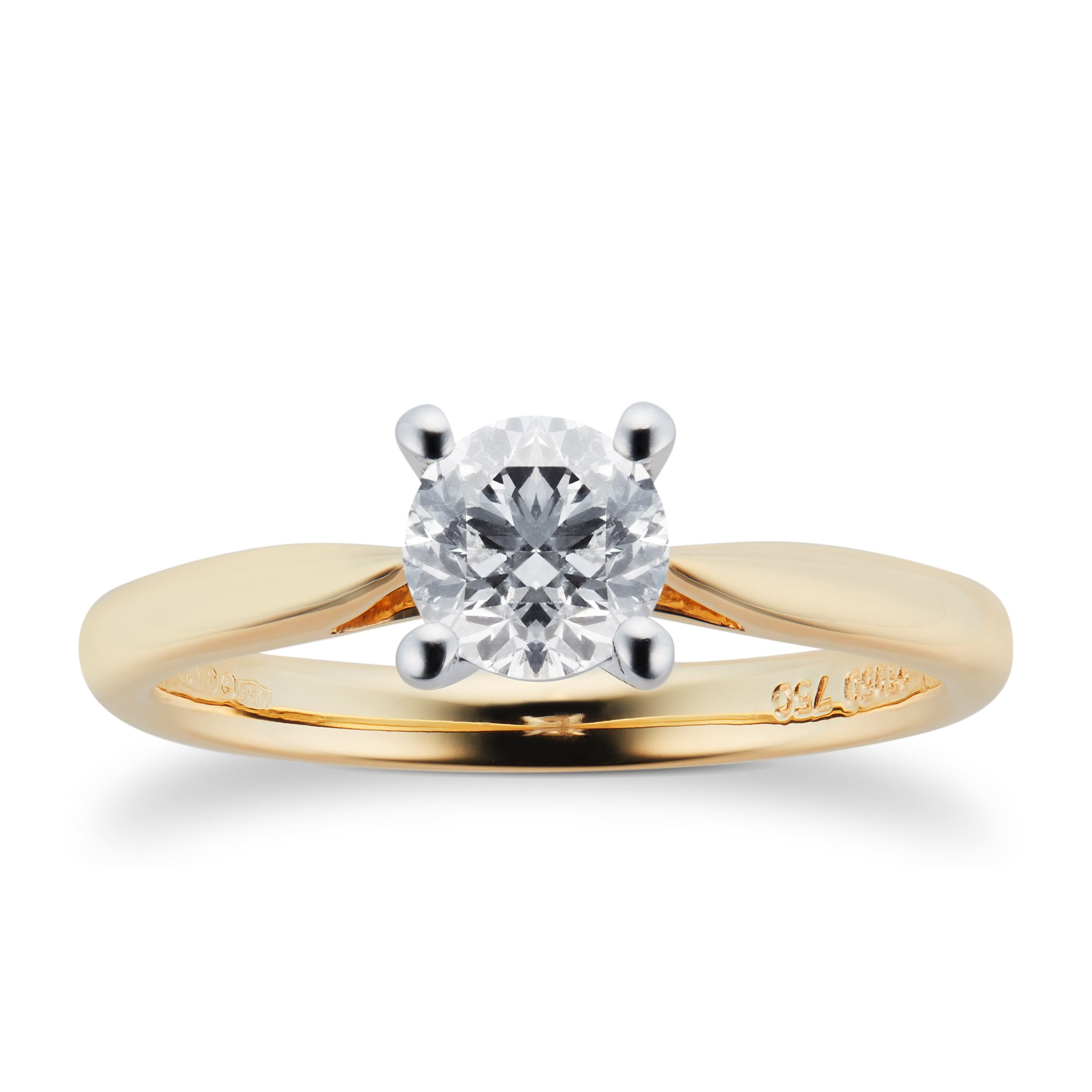 18ct gold solitaire diamond ring