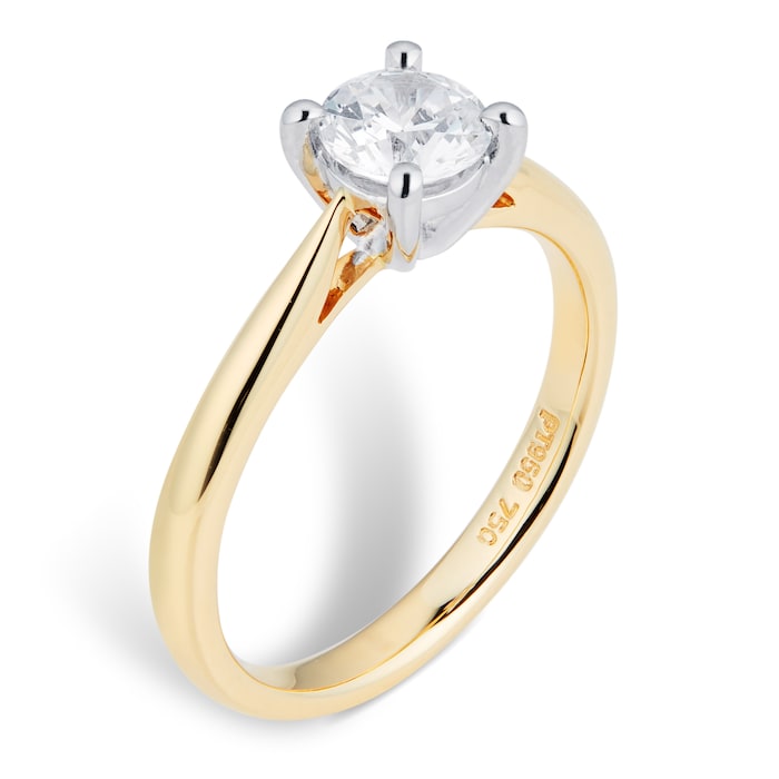 Goldsmiths 18ct Yellow Gold Brilliant Cut 0.70ct Solitaire Diamond Ring - Ring Size Q