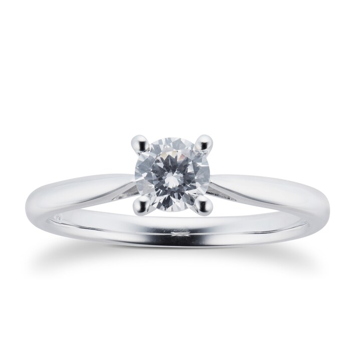 Goldsmiths Platinum 0.40ct Brilliant Cut Diamond Solitaire Ring
