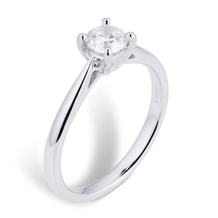 Goldsmiths Platinum 0.40ct Brilliant Cut Diamond Solitaire Ring