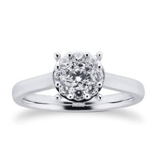 Goldsmiths Platinum 0.50cttw Diamond Endless Cluster Ring