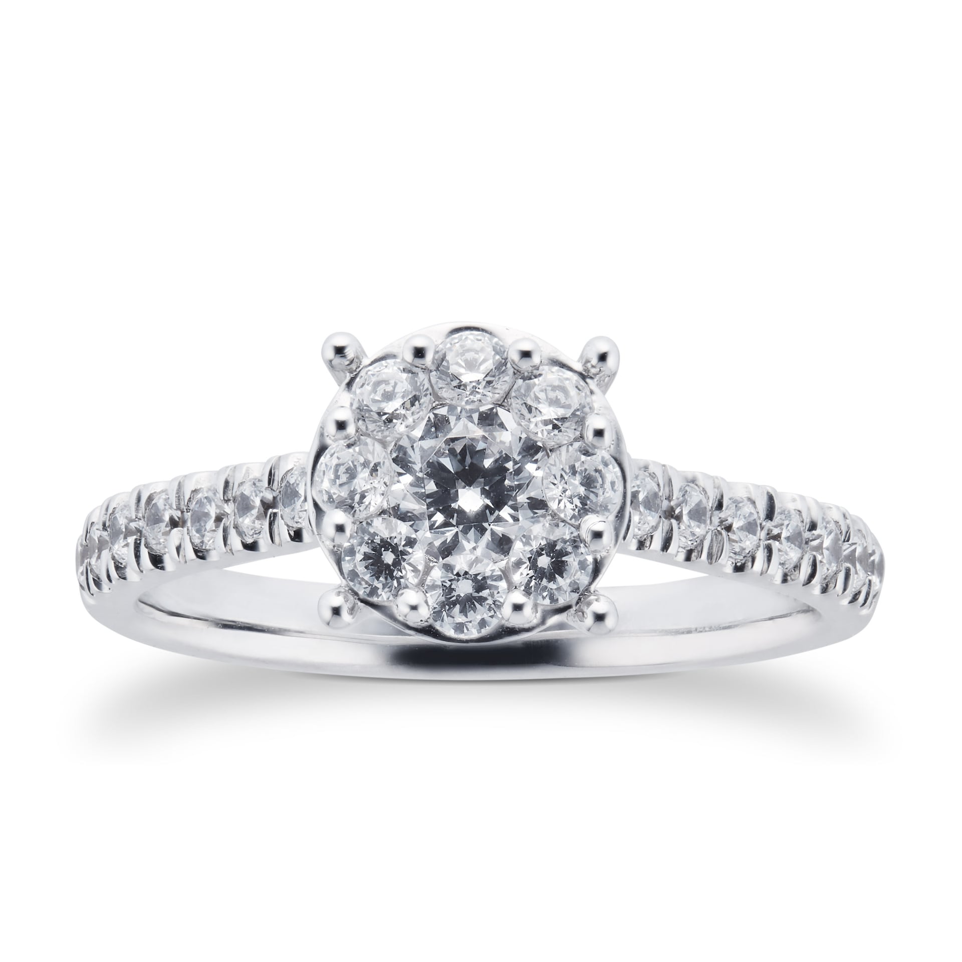 Goldsmiths Platinum 0.75cttw Diamond Endless Cluster Ring Goldsmiths Platinum 0.75cttw Diamond Endless Cluster Ring