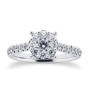 Goldsmiths Platinum 0.75cttw Diamond Endless Cluster Ring