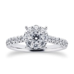 06018432 - Platinum 0.75cttw Diamond Endless Cluster Ring