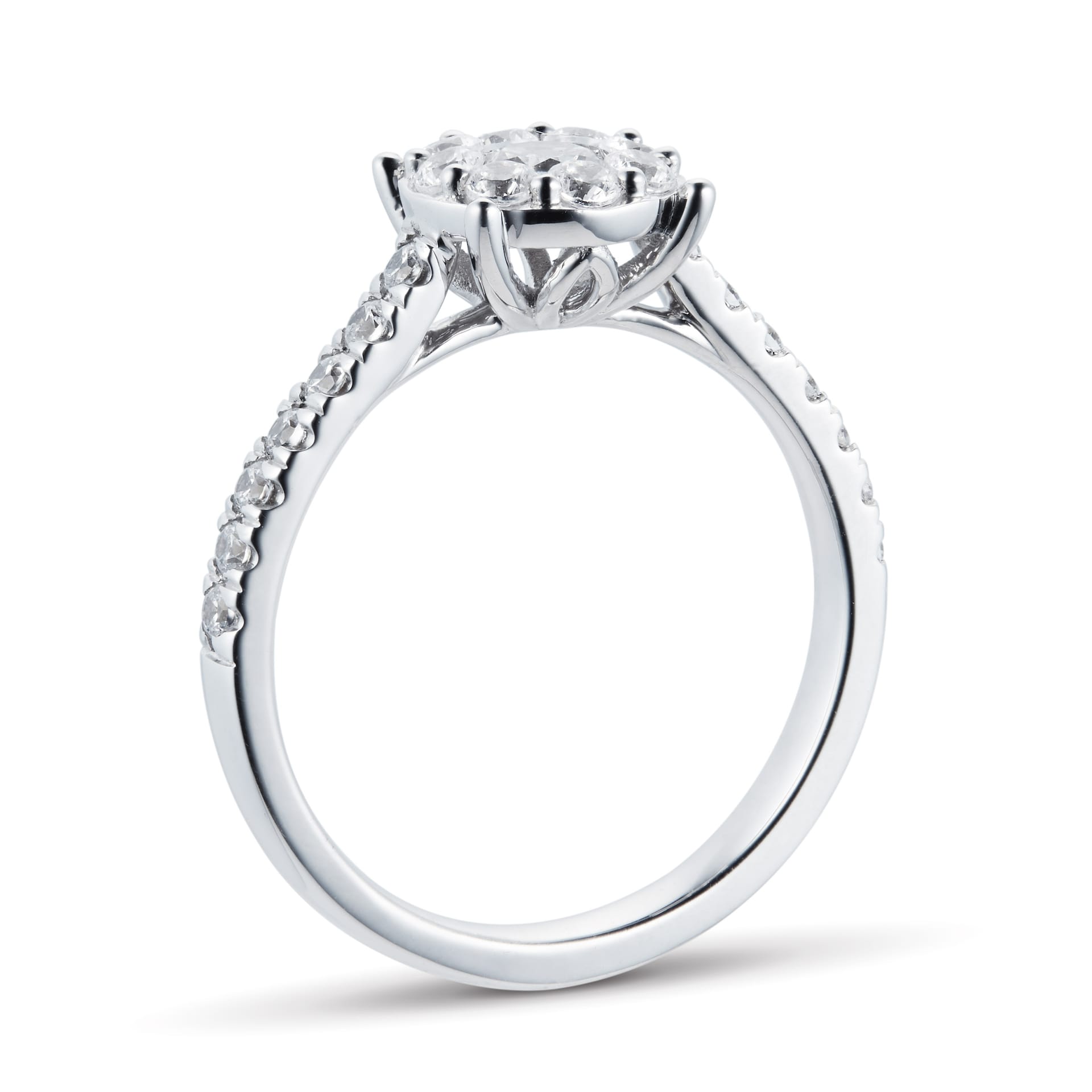 Goldsmiths Platinum 0.75cttw Diamond Endless Cluster Ring Goldsmiths Platinum 0.75cttw Diamond Endless Cluster Ring