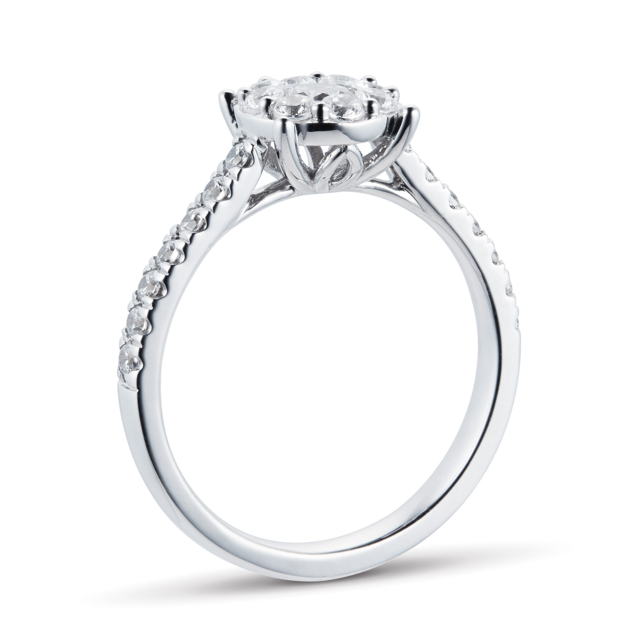 Goldsmiths Platinum 0.75cttw Diamond Endless Cluster Ring