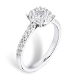 Goldsmiths Platinum 0.75cttw Diamond Endless Cluster Ring - Ring Size P
