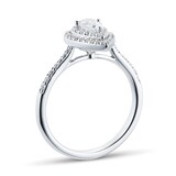 Goldsmiths 18ct White Gold 0.60cttw Diamond Pear Cut Double Halo Ring