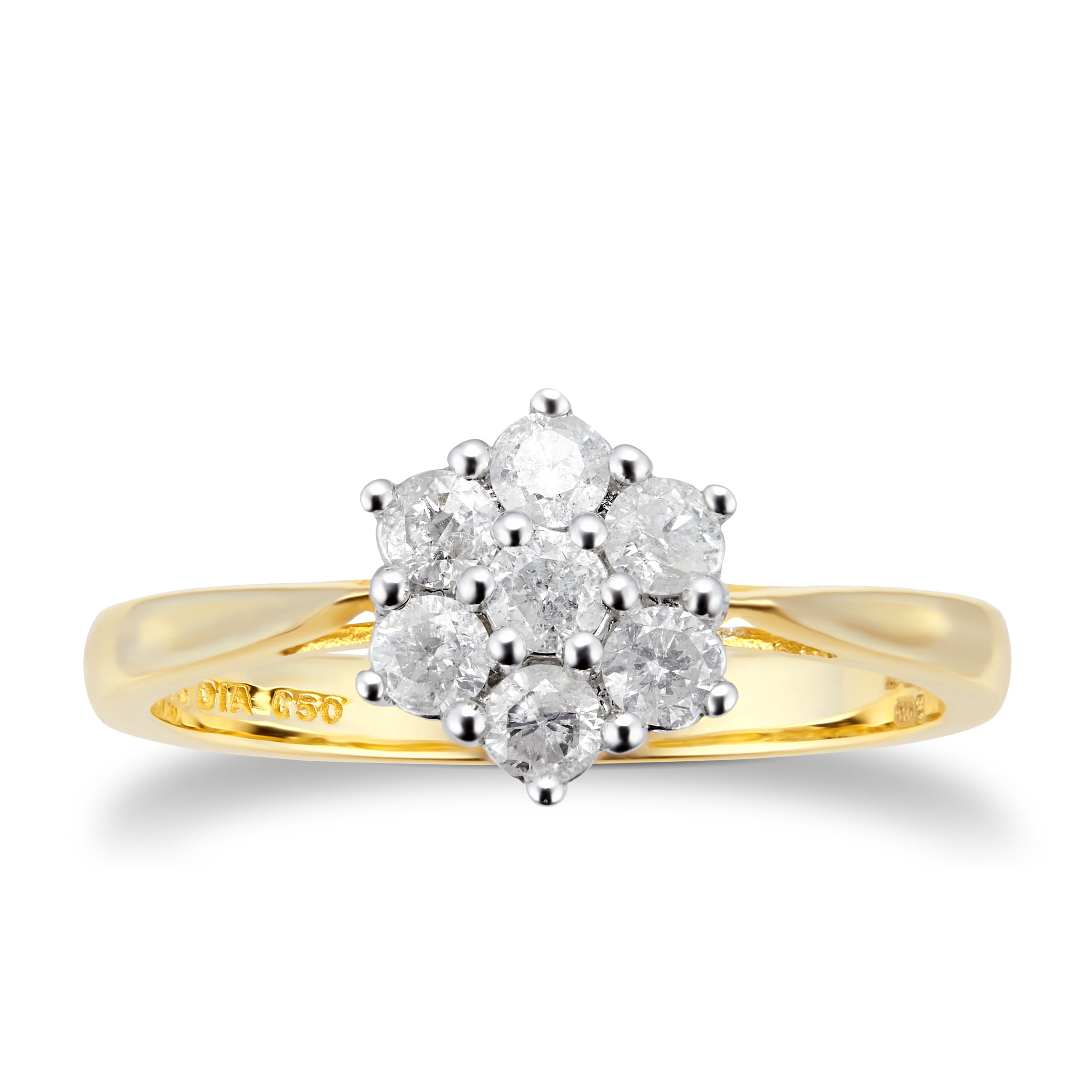 goldsmiths diamond cluster ring