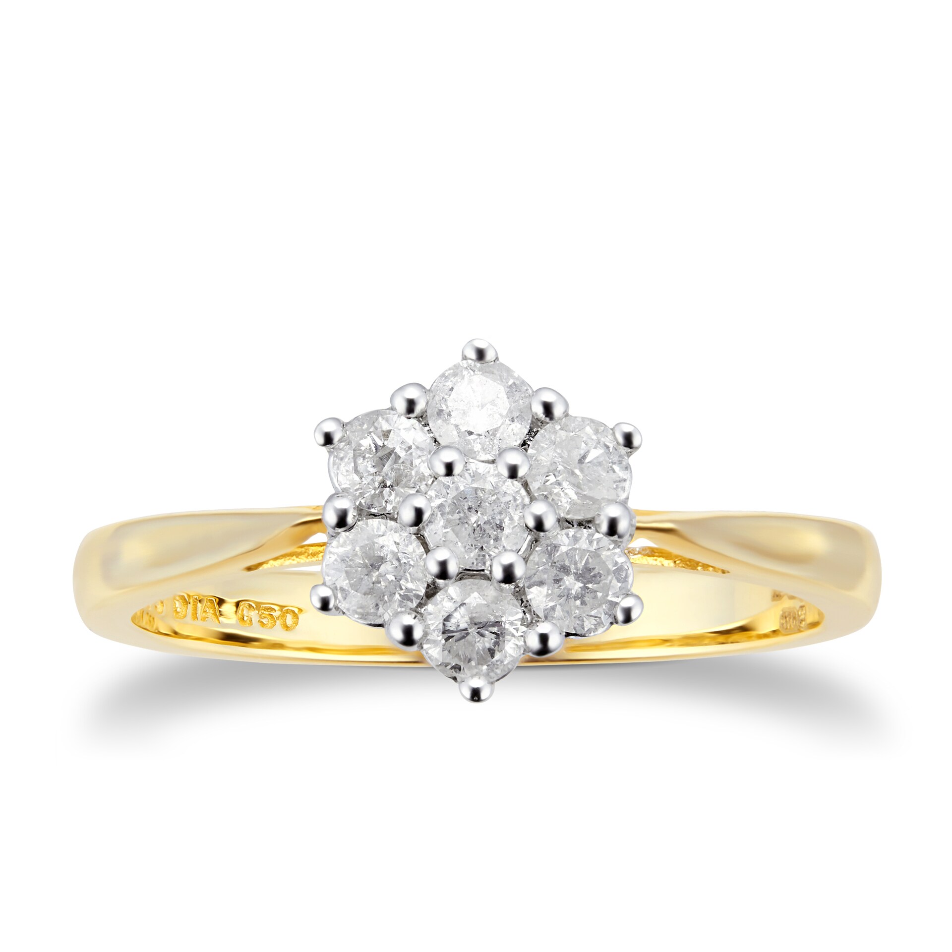 diamond cluster engagement ring