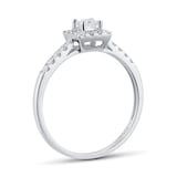 Goldsmiths 18ct White Gold 0.50cttw Diamond Cluster Square Ring