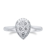 Goldsmiths 18ct White Gold 0.50cttw Diamond Pear Cut Cluster Ring