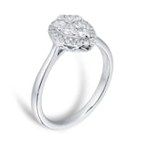 Goldsmiths 18ct White Gold 0.50cttw Diamond Pear Cut Cluster Ring