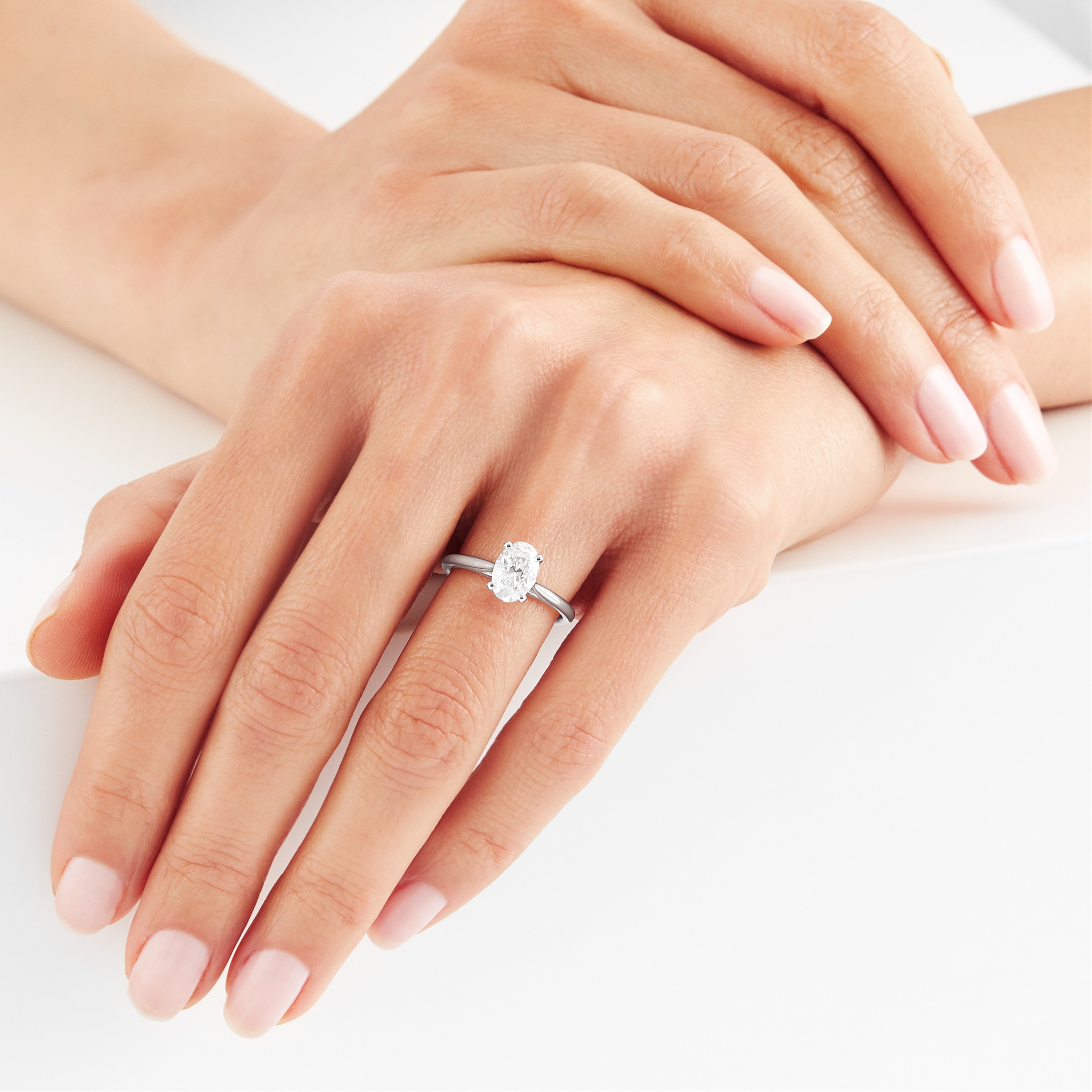 Mappin & Webb Platinum 1.51ct Oval Cut Solitaire Diamond Ring