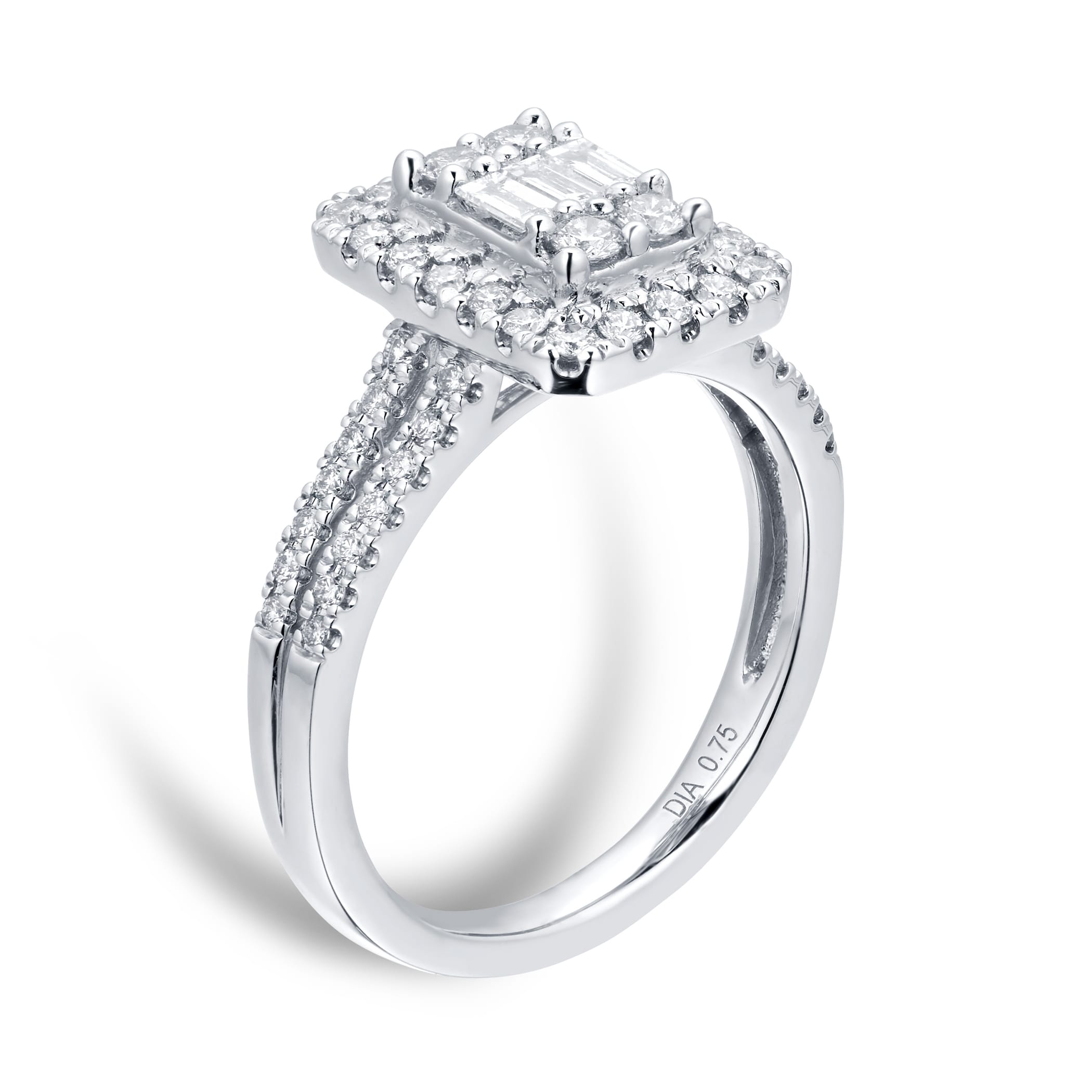 Goldsmiths Platinum 0.75cttw Mixed Cluster Diamond Ring - Ring Size J Goldsmiths Platinum 0.75cttw Mixed Cluster Diamond Ring - Ring Size J