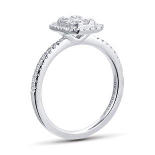 Goldsmiths Platinum 0.50cttw Mixed Cluster Diamond Ring