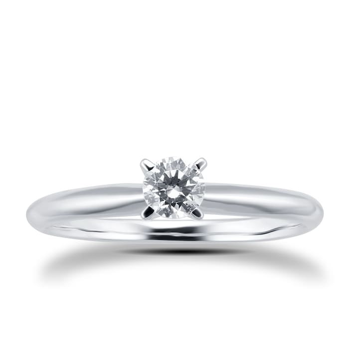 Goldsmiths 18ct White Gold 0.25cttwDiamond Solitaire Ring - Ring Size O