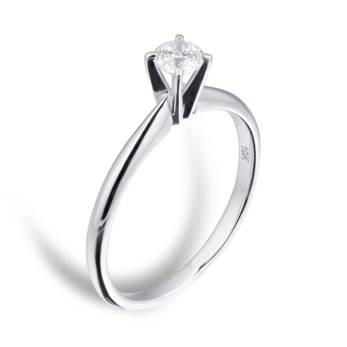 Goldsmiths 18ct White Gold 0.25cttwDiamond Solitaire Ring - Ring Size O