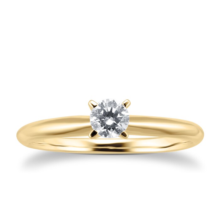 Goldsmiths 18ct Yellow Gold 0.25cttwDiamond Solitaire Ring