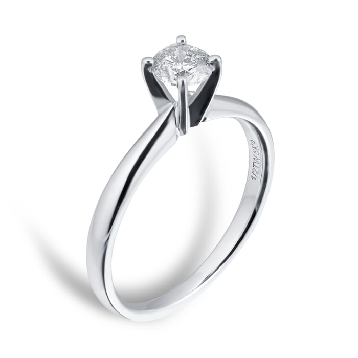 Goldsmiths 18ct White Gold 0.46ct Diamond Solitaire Ring - Ring Size N