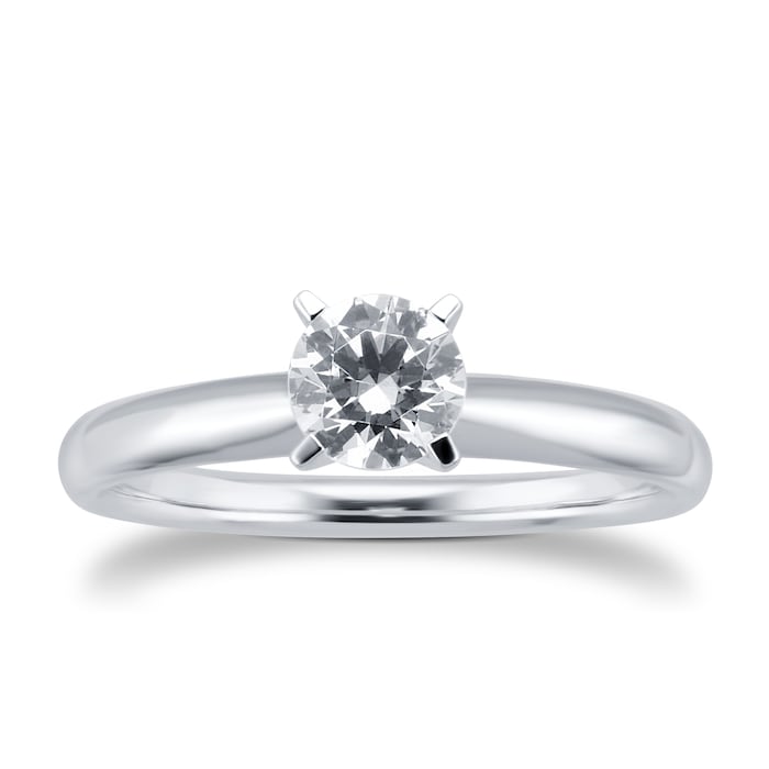 Goldsmiths 18ct White Gold 0.72ct Diamond Solitaire Ring