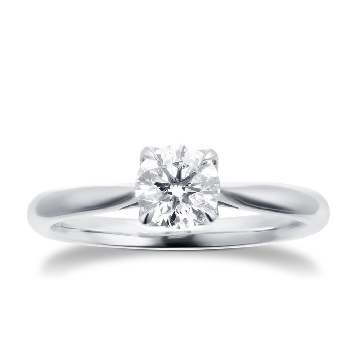 Goldsmiths Brilliant Cut 0.70 Carat Solitaire Diamond Ring In Platinum