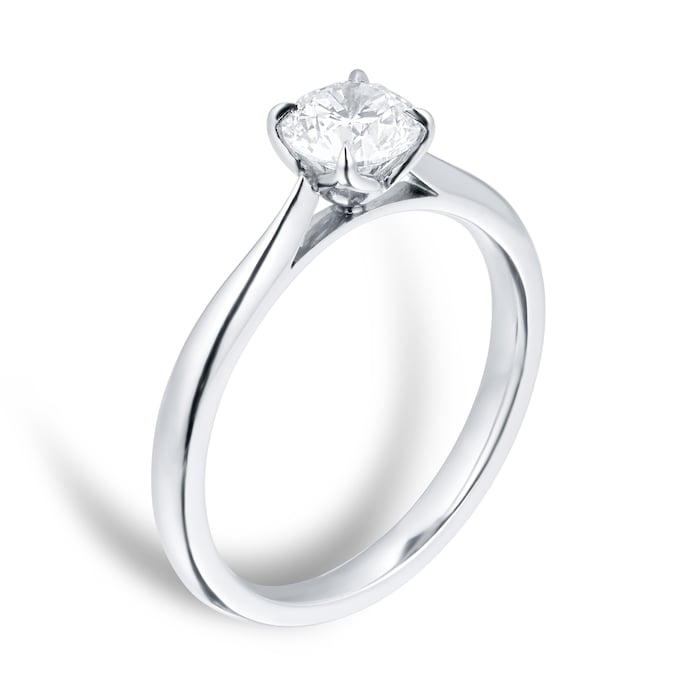 Goldsmiths Brilliant Cut 0.70 Carat Solitaire Diamond Ring In Platinum