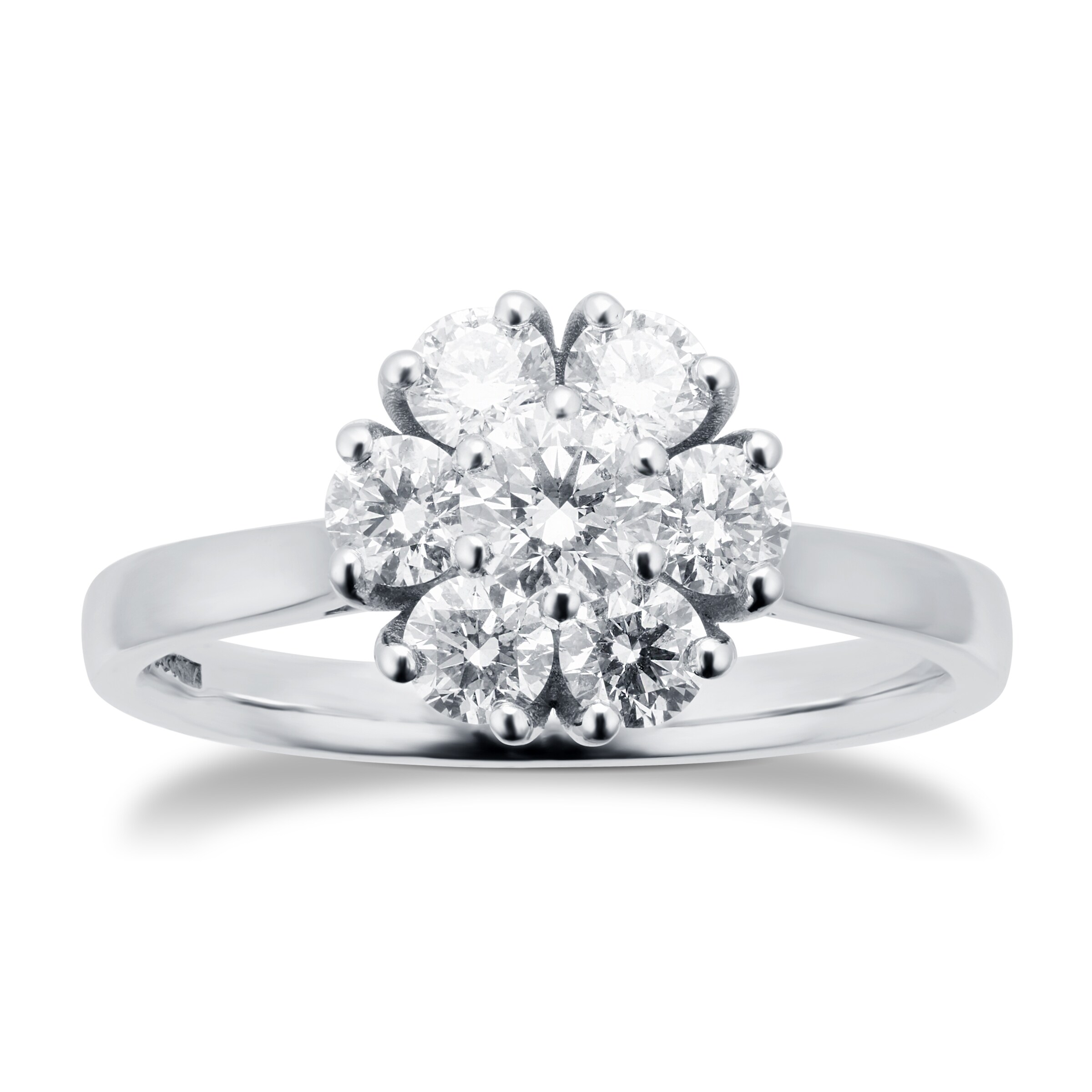 platinum diamond flower ring