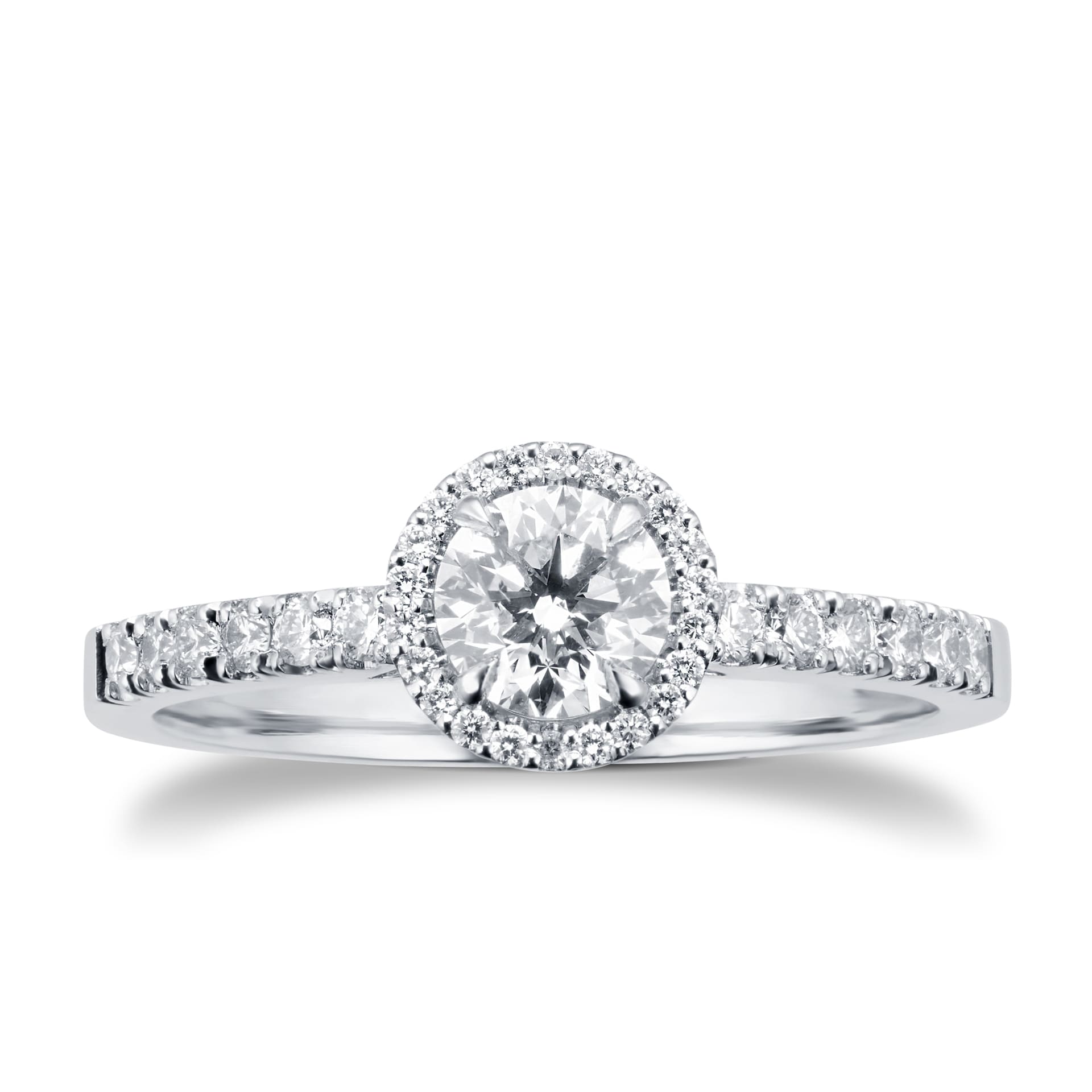 Goldsmiths Platinum 0.72cttw Brilliant Cut Halo Diamond Engagement Ring Goldsmiths Platinum 0.72cttw Brilliant Cut Halo Diamond Engagement Ring