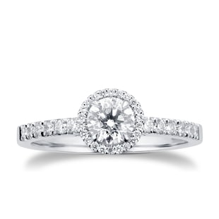 Best Luxury 
Platinum 0.72cttw Brilliant Cut Halo Diamond Engagement Ring