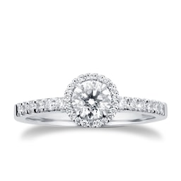 06018483 - Platinum 0.72cttw Brilliant Cut Halo Diamond Engagement Ring